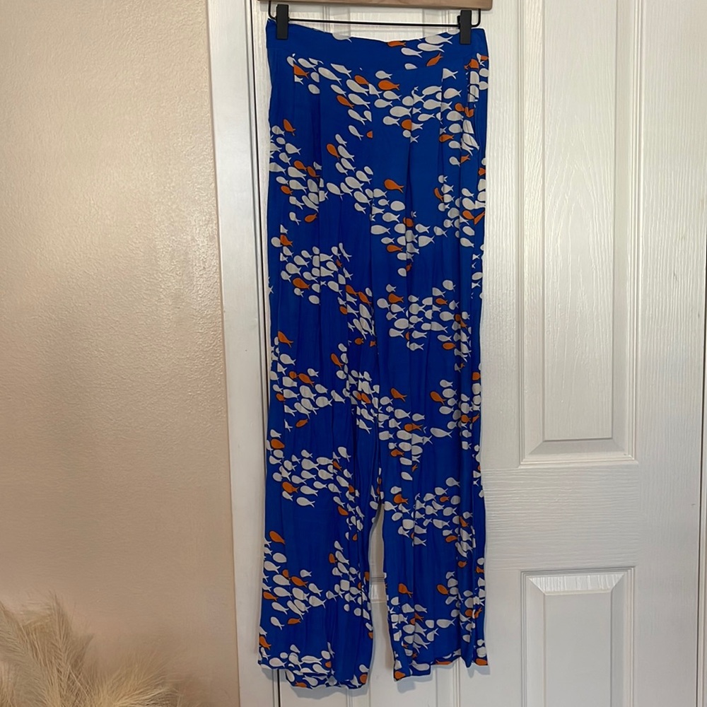 Ava Sky / Fighting Eel: Pant Perfect in Nautical Fish - size small BNWT